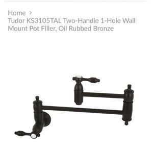 Tudor KS3105TAL Two-Handle 1-Hole Wall Mount Pot Filler, Oil Rubbed Bronz.